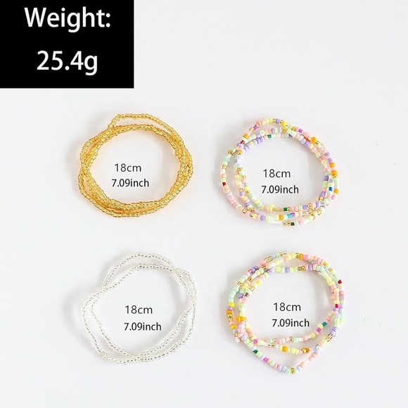 Boho Multi-Layered Beaded Bracelet Set - 11 pieces | NWT | One Size - Picture 6 of 6